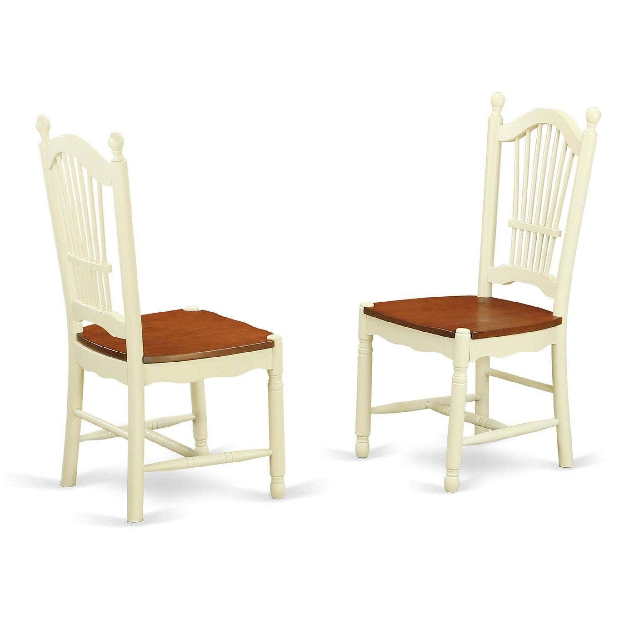 Ergode Mzdo5-Whi-W, Monza 5 Piece Dining Set, Rectangle Kitchen Table With Dropleaf, 4 Dining Chairs, Buttermilk & Cherry, 36X54 Inch