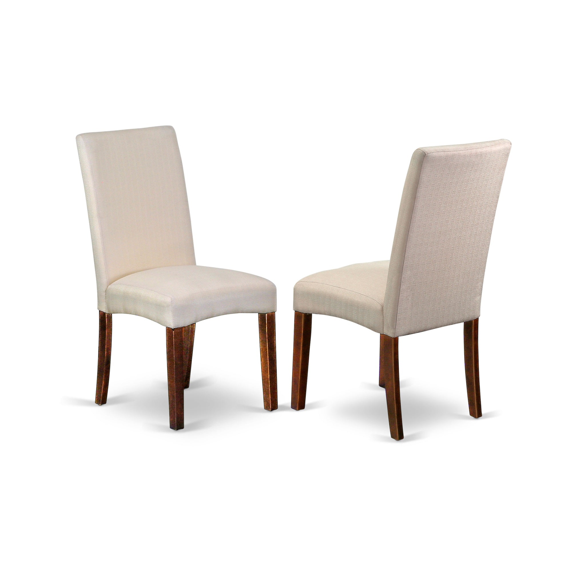 Ergode Mzdr5-Mah-01 5Pc Dinette Set - Mahogany Finish, Drop Leaf Table, 4 Upholstered Chairs, Cream Linen Fabric. Perfect For Dining Area Or Kitchen.