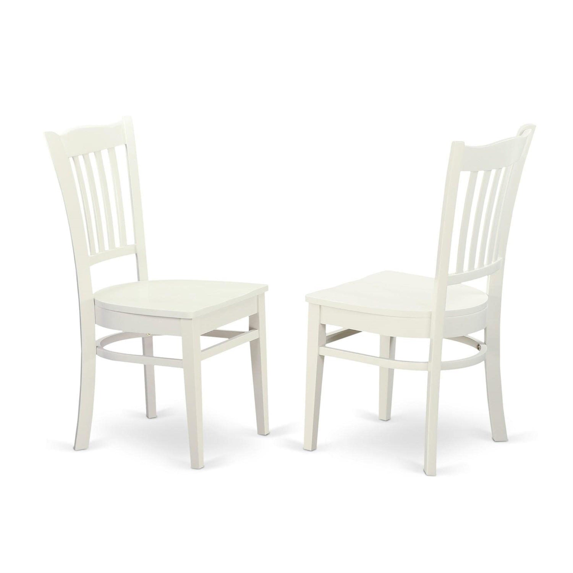 Ergode Mzgr5-Lwh-W, 5 Piece Dinette Set, Rectangle Dining Table With Dropleaf, 4 Kitchen Chairs, Linen White Finish, Asian Rubberwood, Easy Assembly & Cleaning, 36X54 Inch