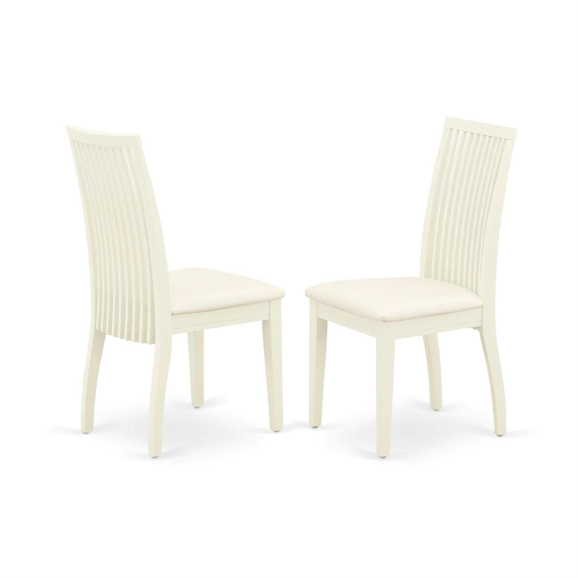 Casafoyer Mzip3-Lwh-C 3 Piece Dining Room Table Set Contains A Rectangle Kitchen Table With Dropleaf And 2 Linen Fabric Upholstered Dining Chairs, 36X54 Inch, Linen White