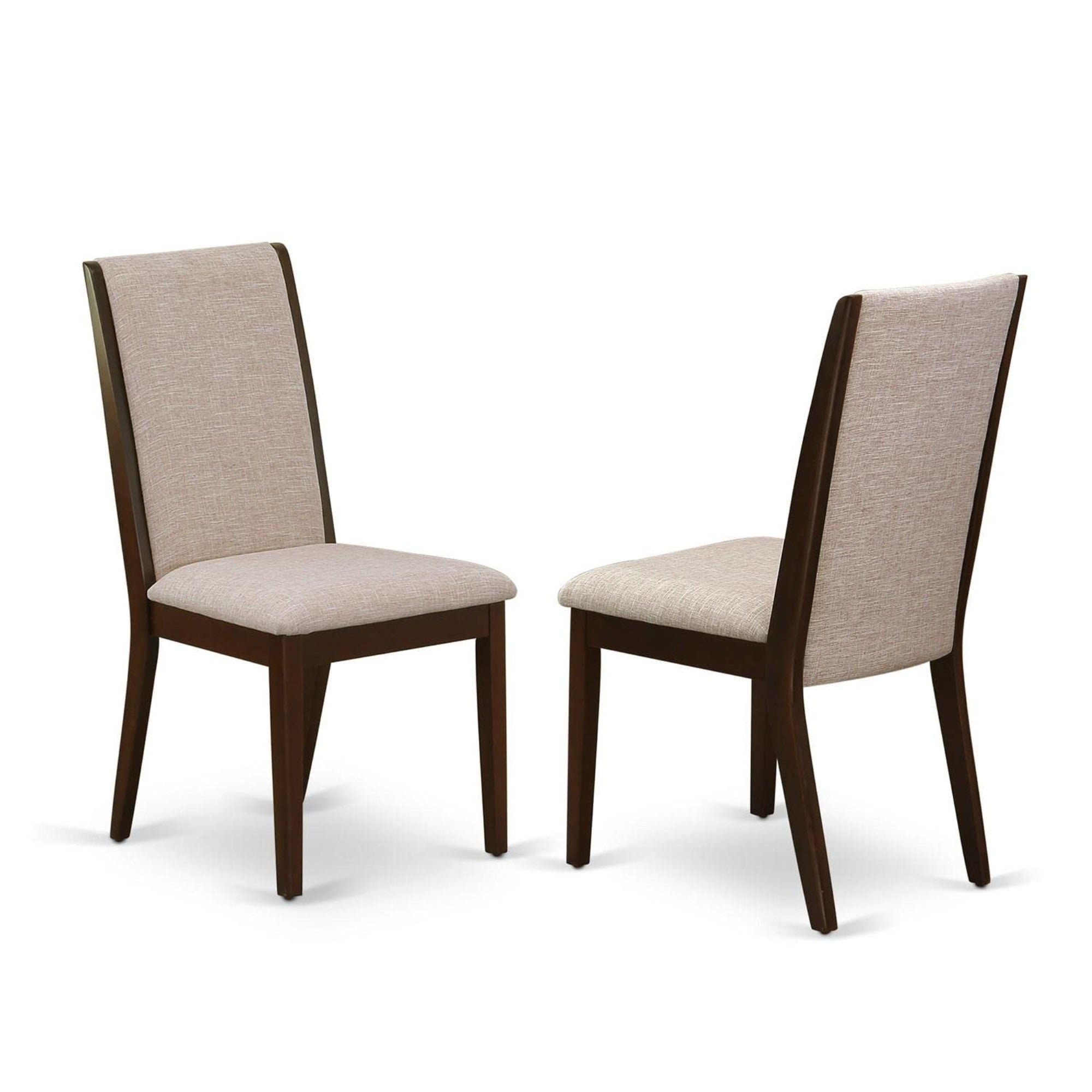 East West Furniture Mzla3-Mah-04 Monza 3 Piece Dinette Set For Small Spaces Contains A Rectangle Dining Table With Dropleaf And 2 Light Tan Linen Fabric Parson Chairs, 36X54 Inch