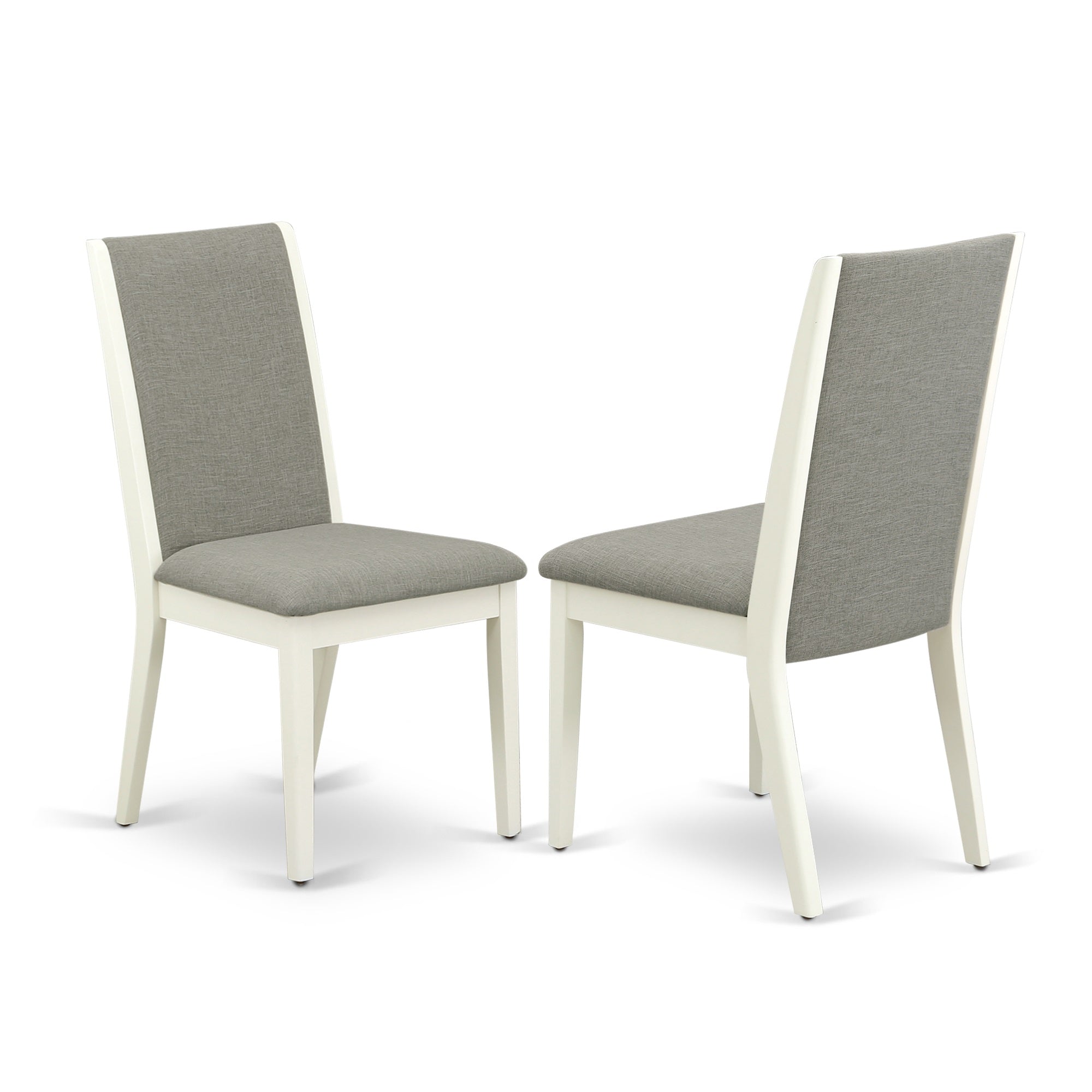 Ergode 5-Piece Dining Room Table Set - 4 Parson Chairs & Drop Leaf Table - Hardwood Frame - Linen White Finish - Premium Foam Seat - Easy Assembly