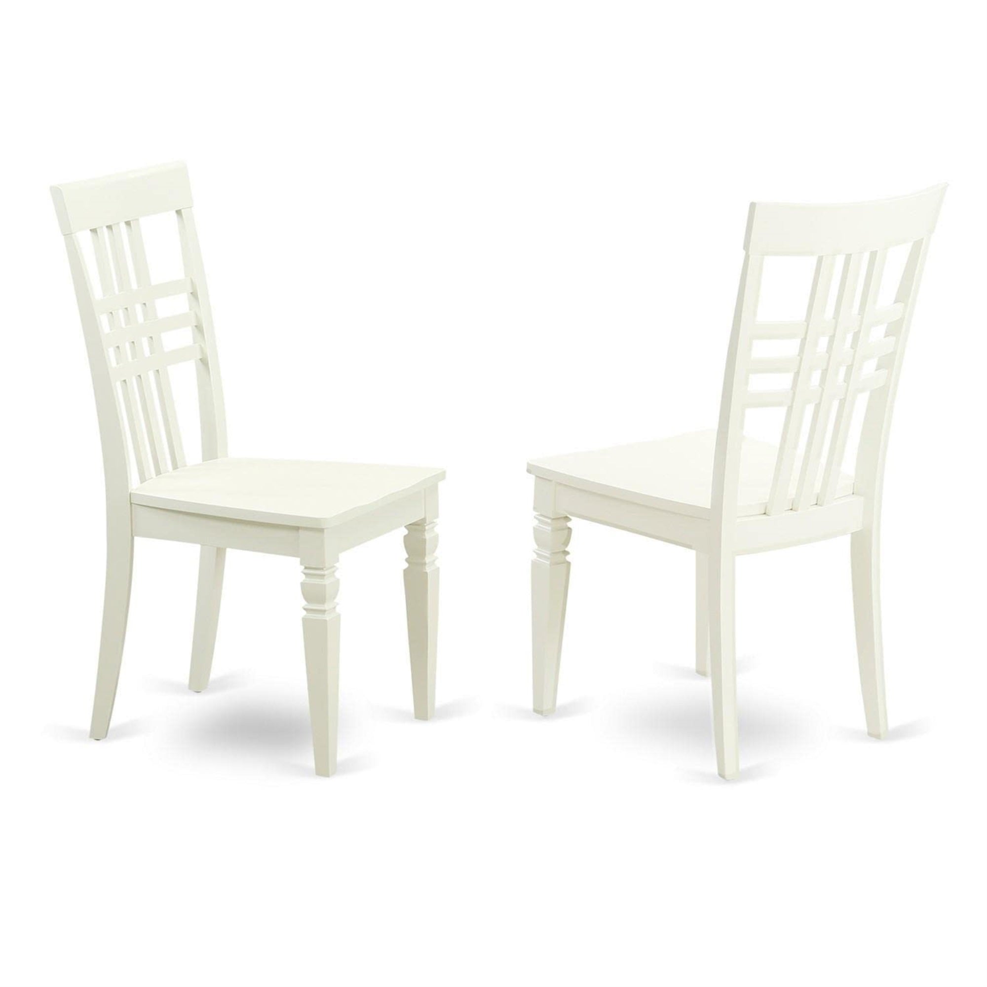 Ergode Mzlg5-Lwh-W, 5-Piece Dinette Set, Mid-Century Dining Table & 4 Wooden Chairs, Linen White Finish, Easy To Assemble & Clean, High-Quality Rubberwood, 36X54 Inch