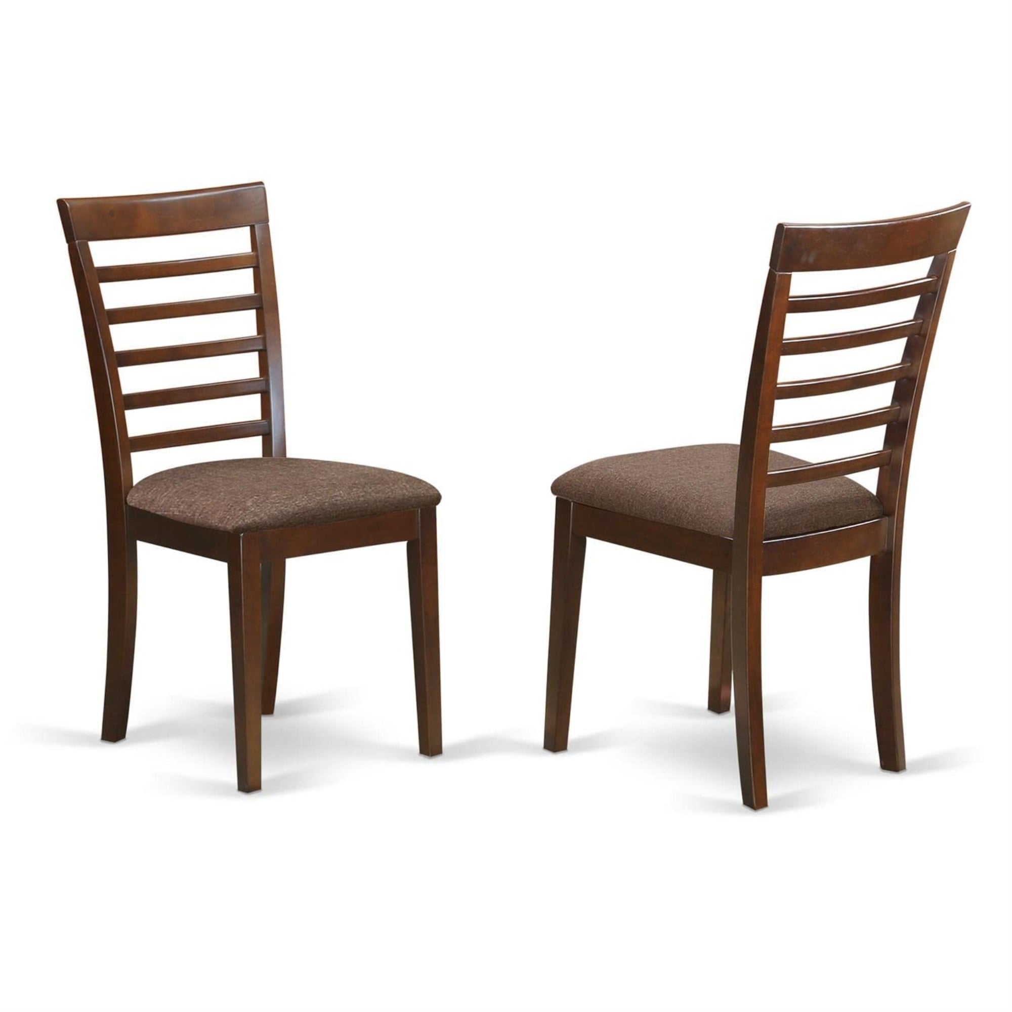 Ergode Mzml5-Mah-C, 5-Piece Kitchen Table Set, Mahogany Finish, Solid Wood Ladder Back Chairs, Lineh Fabric Seat, Durable Asian Wood Construction, Easy Assembly & Cleaning, Includes Table & 4 Chairs