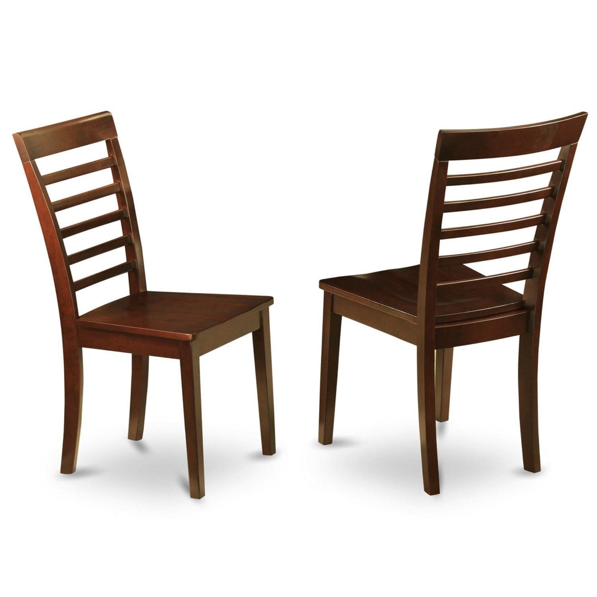 Ergode Mzml5-Mah-W, 5-Piece Dining Table Set, Mahogany Finish, Wooden Ladder Back Chairs, Asian Rubberwood, Easy Assembly & Cleaning, 36X54 Inch