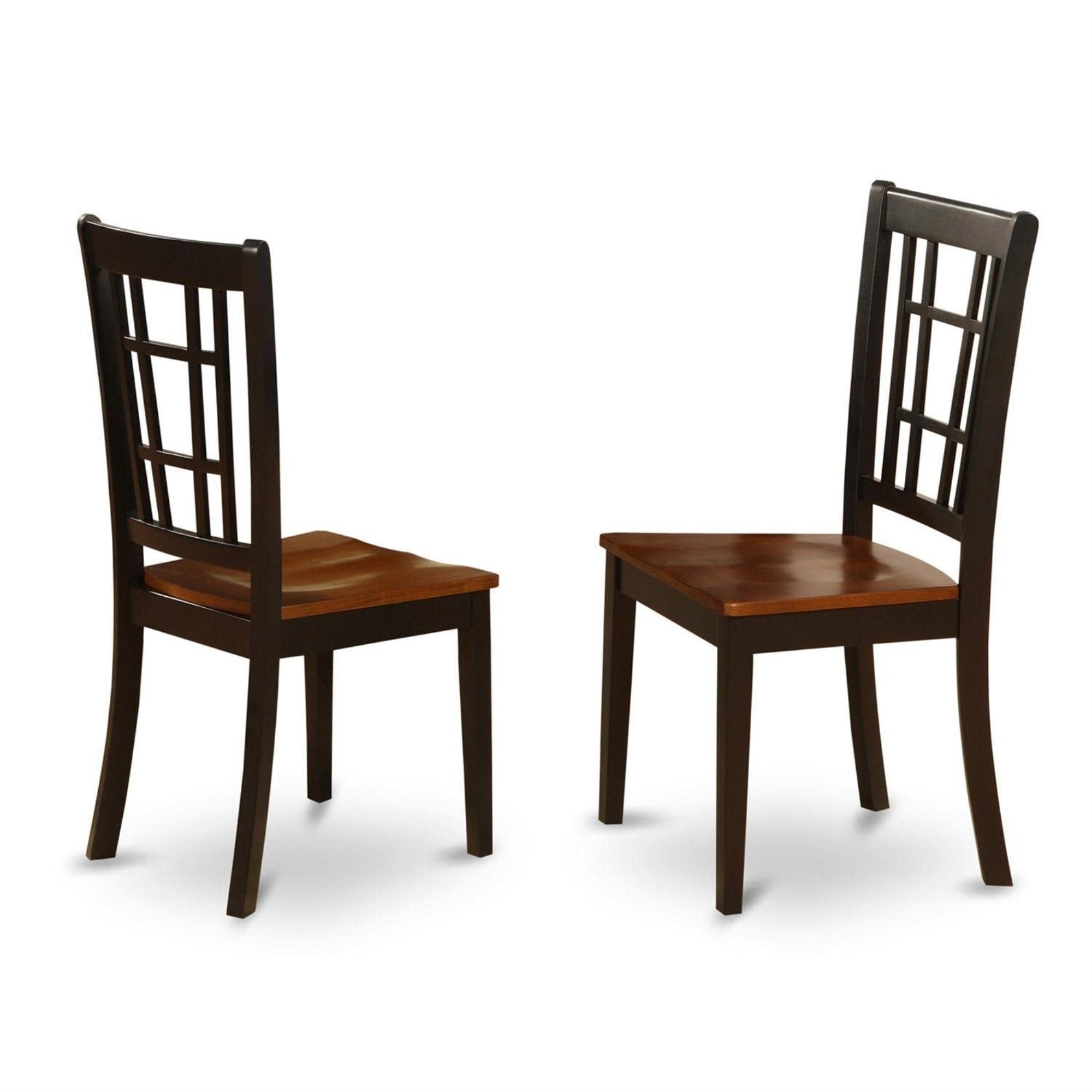 Ergode Mzni5-Bch-W, 5-Piece Dining Set, Rectangle Table With Dropleaf, 4 Solid Wood Seat Chairs, Black & Cherry Finish, 36X54 Inch