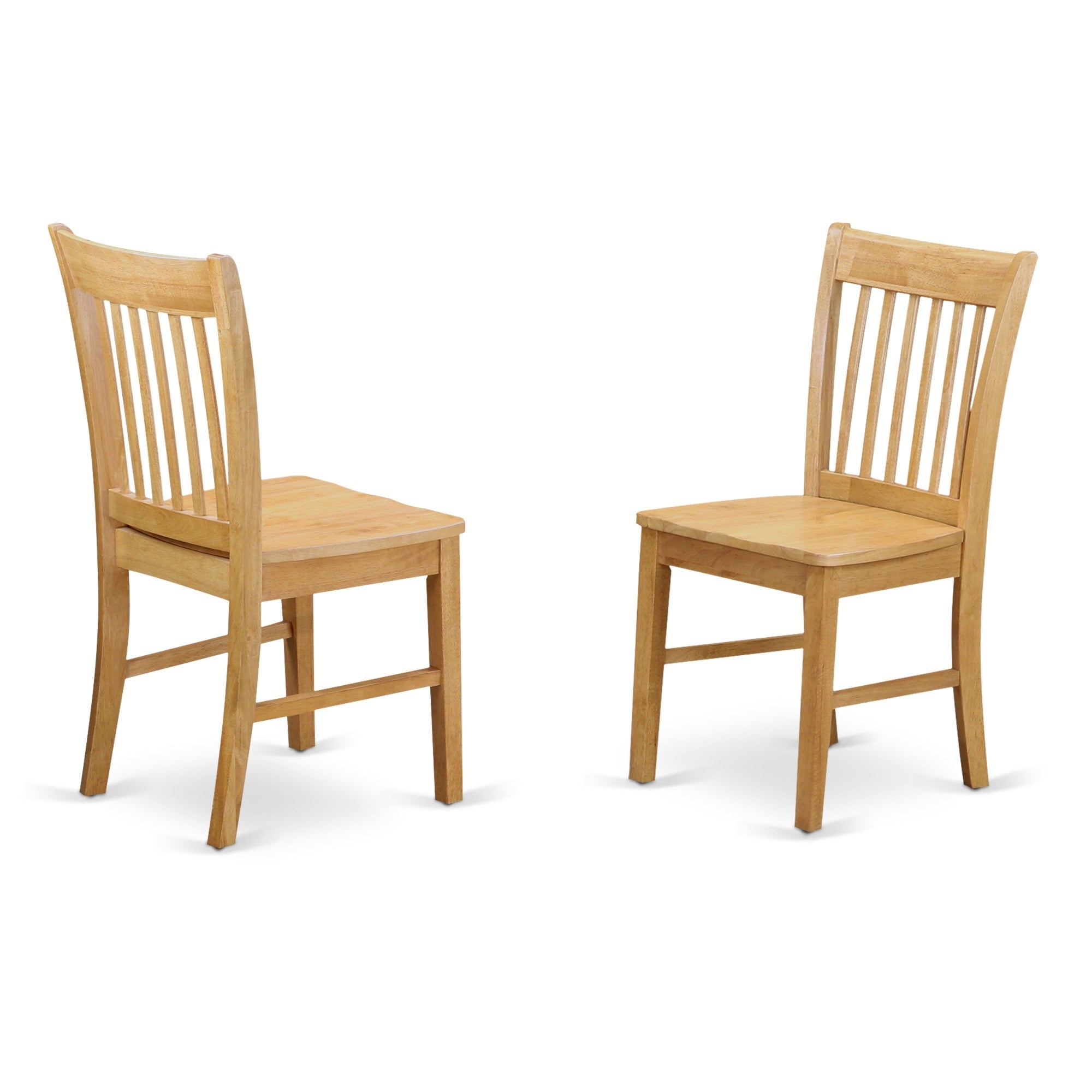 Modern 5-Piece Dining Set - Drop Leaf Solid Wood Table & 4 Real Wood Chairs, Oak Finish - Ergode Mzno5-Oak-W-Vv'