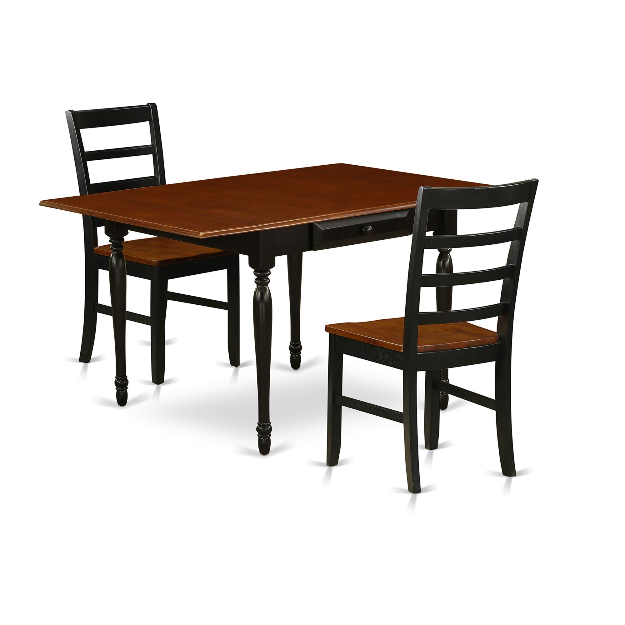 East West Furniture Mzpf3-Bch-W Monza 3 Piece Dinette Set For Small Spaces Contains A Rectangle Table With Dropleaf And 2 Kitchen Dining Chairs, 36X54 Inch