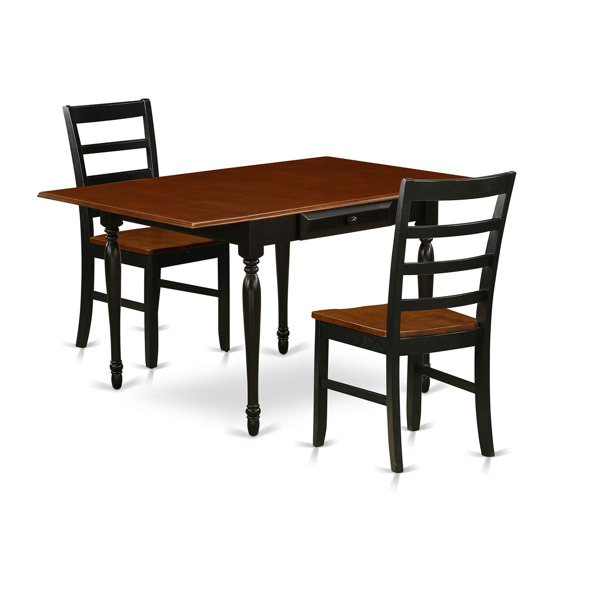 East West Furniture Mzpf3-Bch-W Monza 3 Piece Dinette Set For Small Spaces Contains A Rectangle Table With Dropleaf And 2 Kitchen Dining Chairs, 36X54 Inch