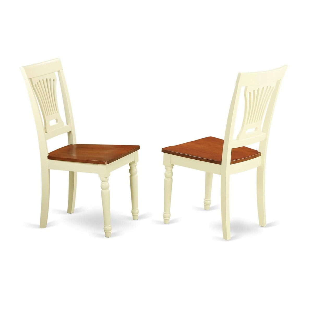 East West Furniture Mzpl3-Whi-W Monza 3 Piece Room Set Contains A Rectangle Kitchen Table With Dropleaf And 2 Dining Chairs, 36X54 Inch, Buttermilk & Cherry