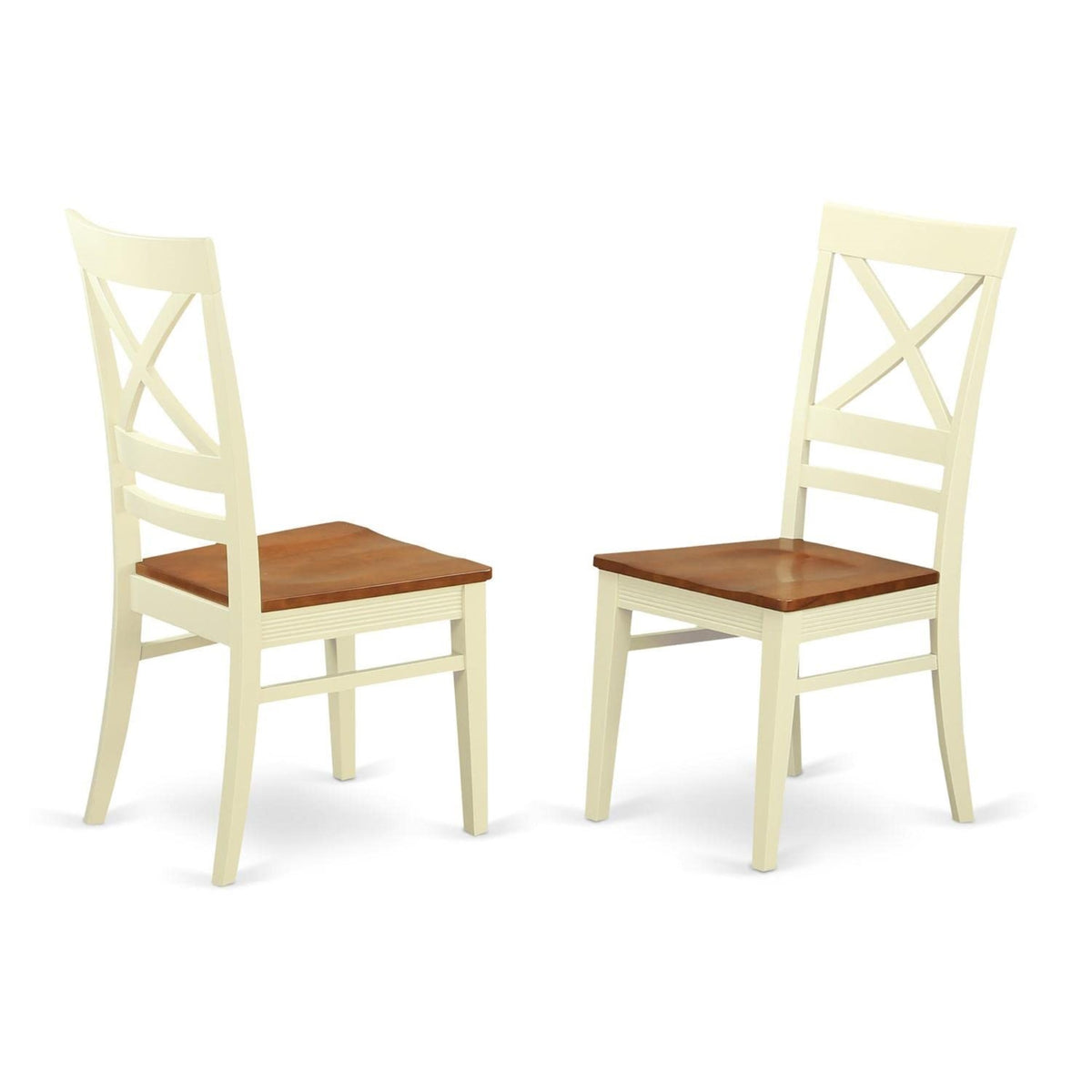 East West Furniture Mzqu3-Whi-W Monza 3 Piece Room Set Contains A Rectangle Kitchen Table With Dropleaf And 2 Dining Chairs, 36X54 Inch, Buttermilk & Cherry