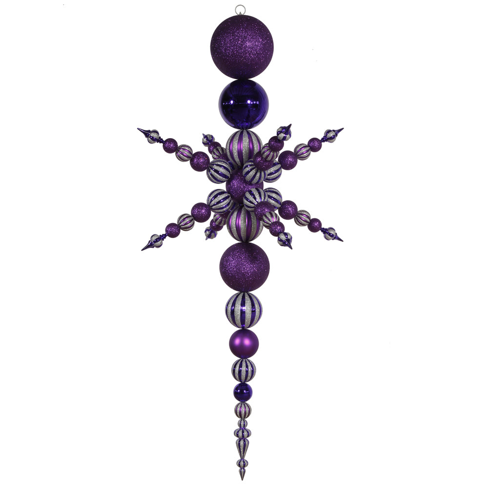 Vickerman 76″ Purple 3 Finish Snowflake Finial - N103706