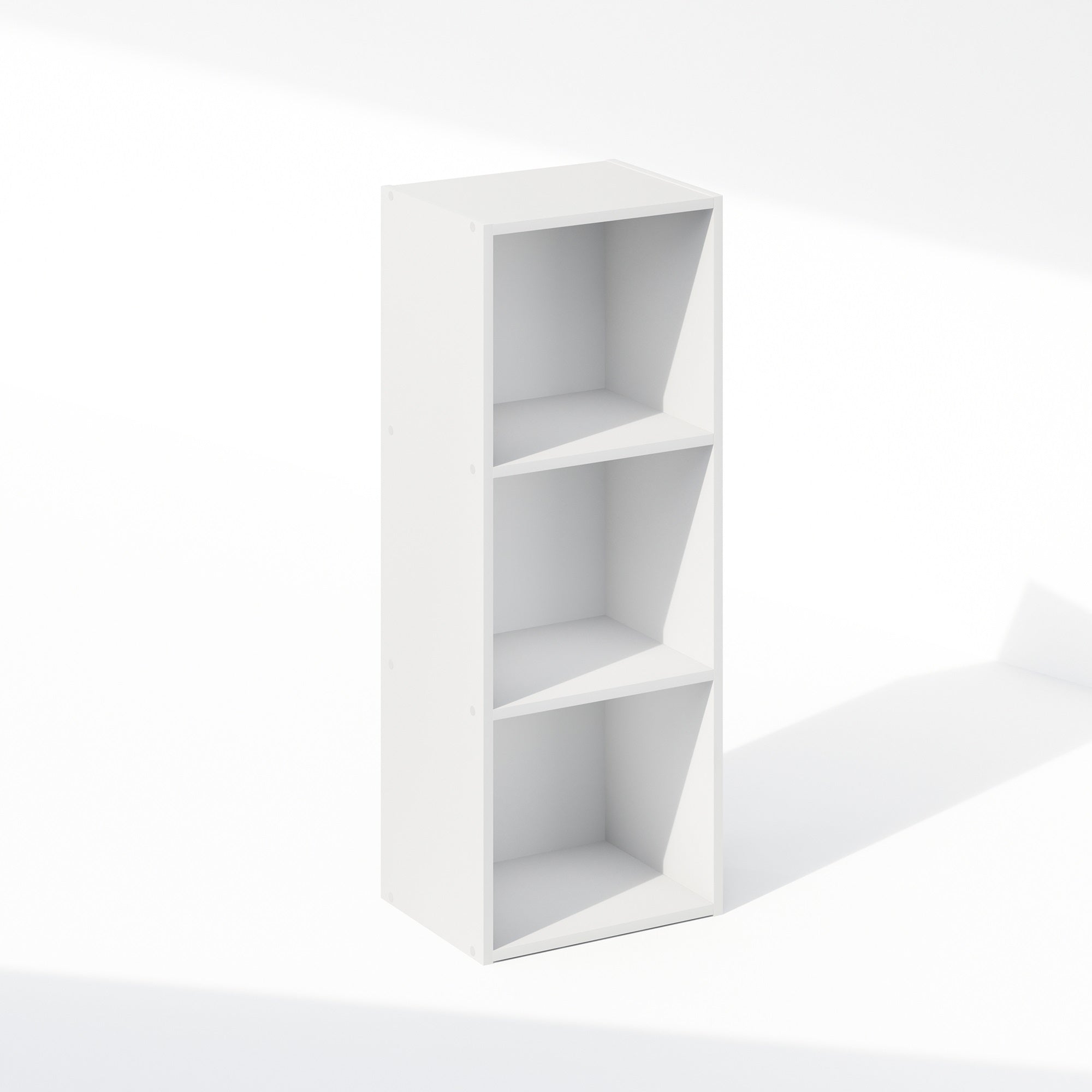 Furinno Reed 3-Tier Multipurpose Open Shelf Clothing & Closet Storage Organization, White