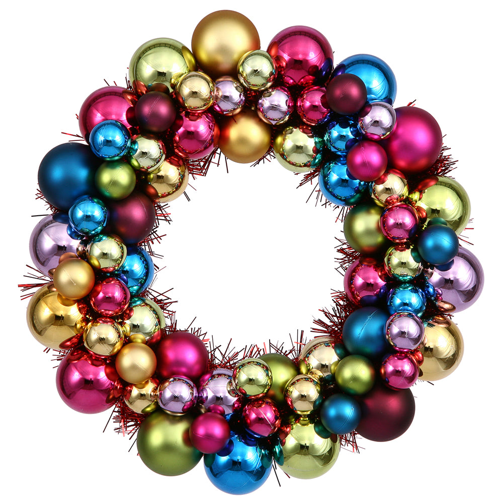 Vickerman 12″ Multi Colored Ball Wreath - N114200