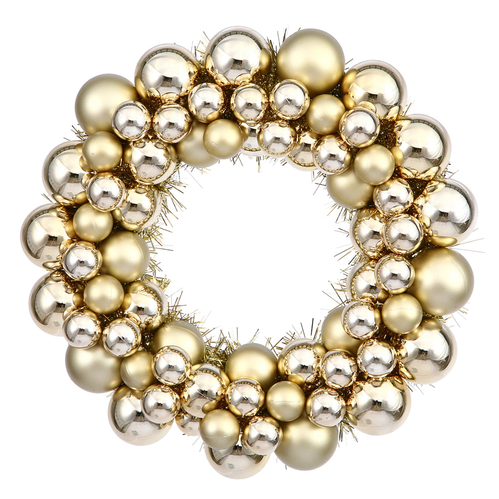 Vickerman 12″ Gold Colored Ball Wreath - N114208