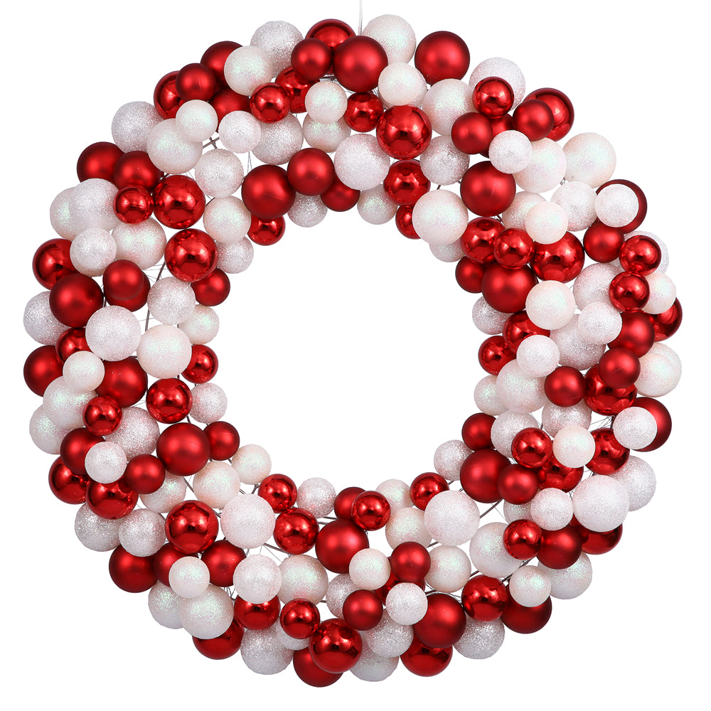 Vickerman 22″ Candy Cane Ball Wreath - N114401
