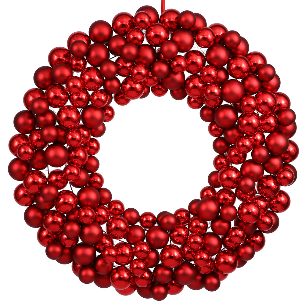 Vickerman 22″ Red Colored Ball Wreath - N114403