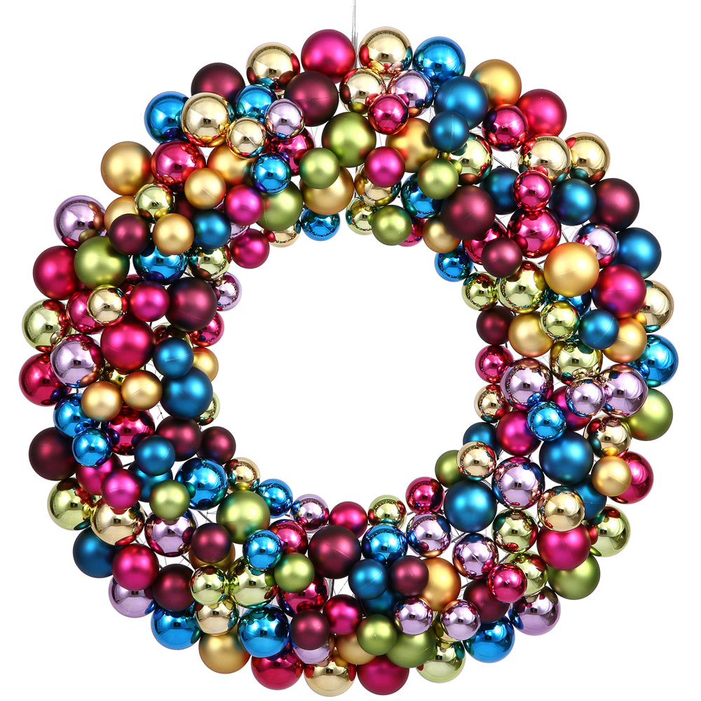 Vickerman 36″ Multi Colored Ball Wreath - N114600