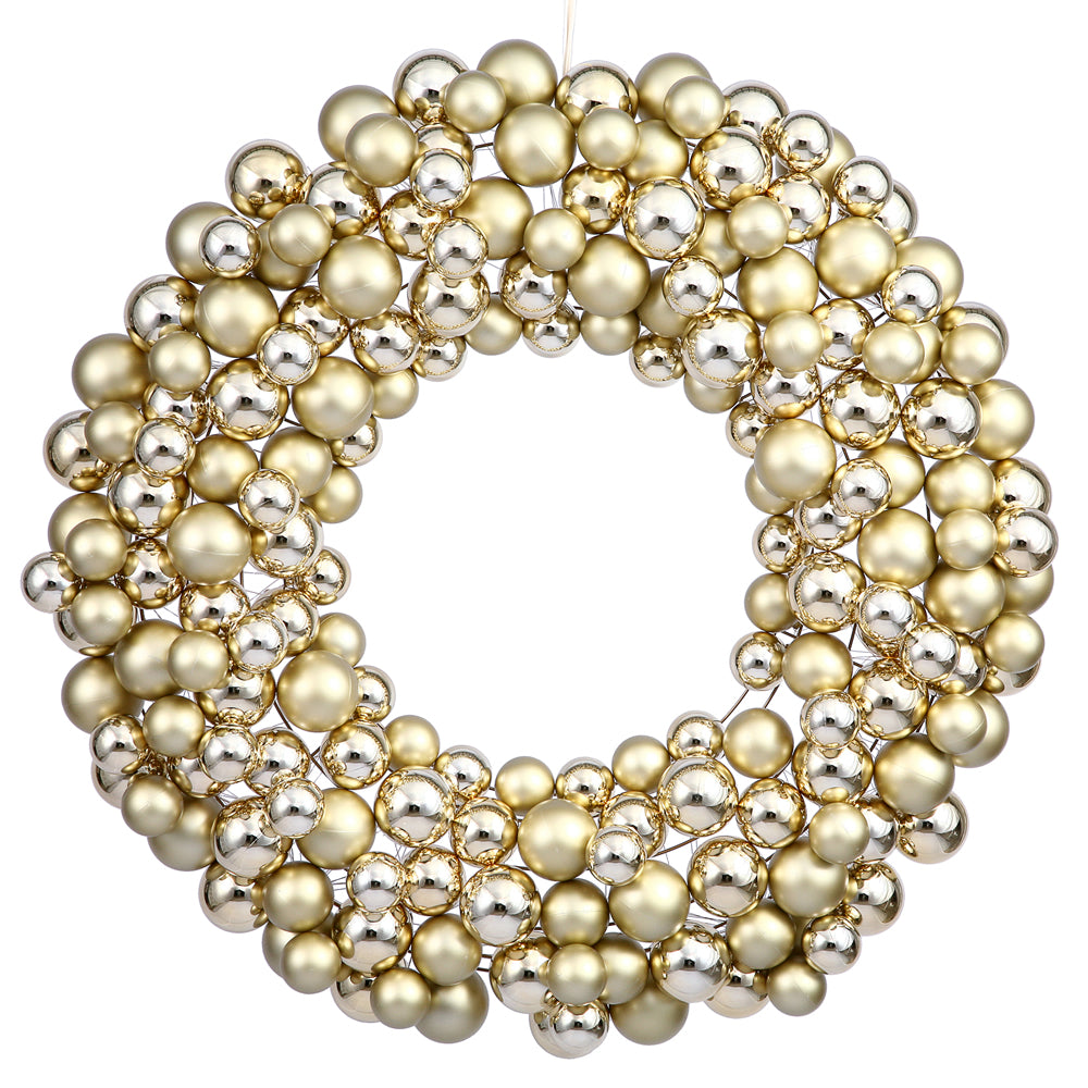 Vickerman 36″ Gold Colored Ball Wreath - N114608