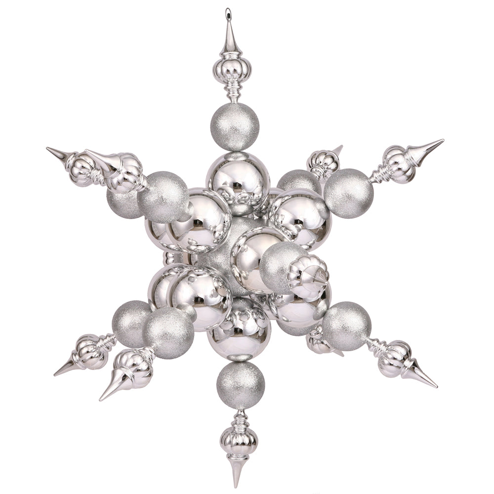 Vickerman 39″ Silver Radical Snowflake Shiny/Glitt - N115207