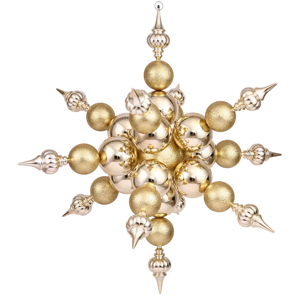 Vickerman 39″ Gold Radical Snowflake Shiny/Glitter - N115208