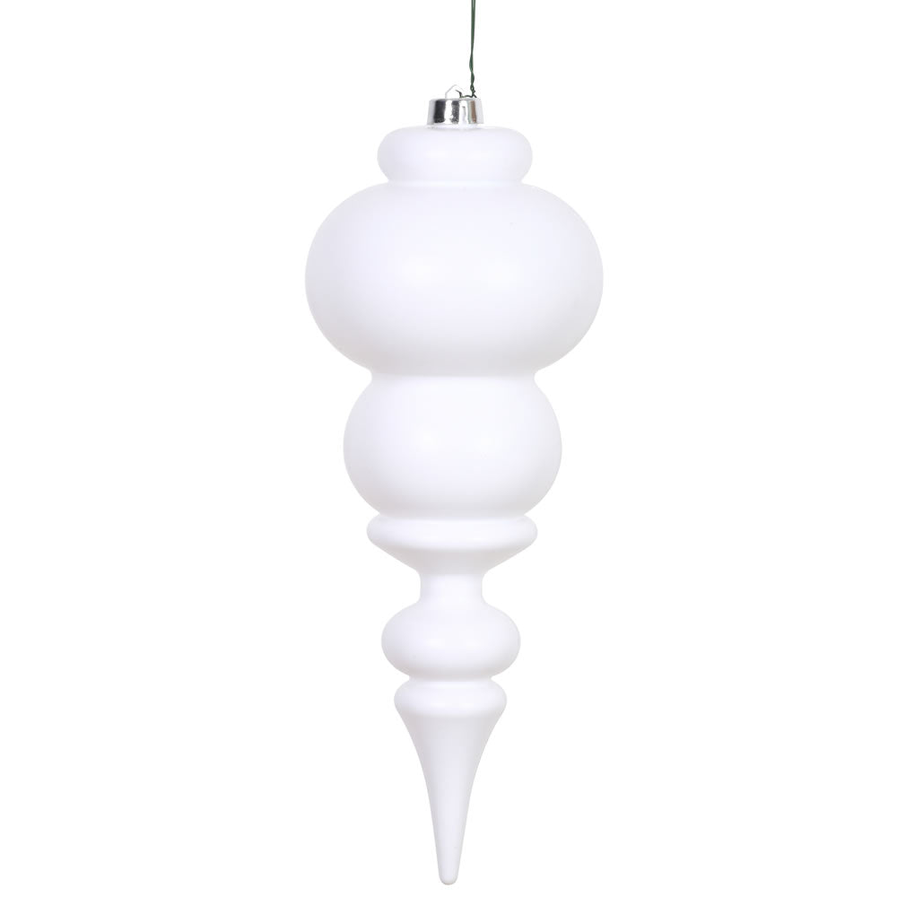 Vickerman 14” White Matte Finial UV Drilled - N150611DMV