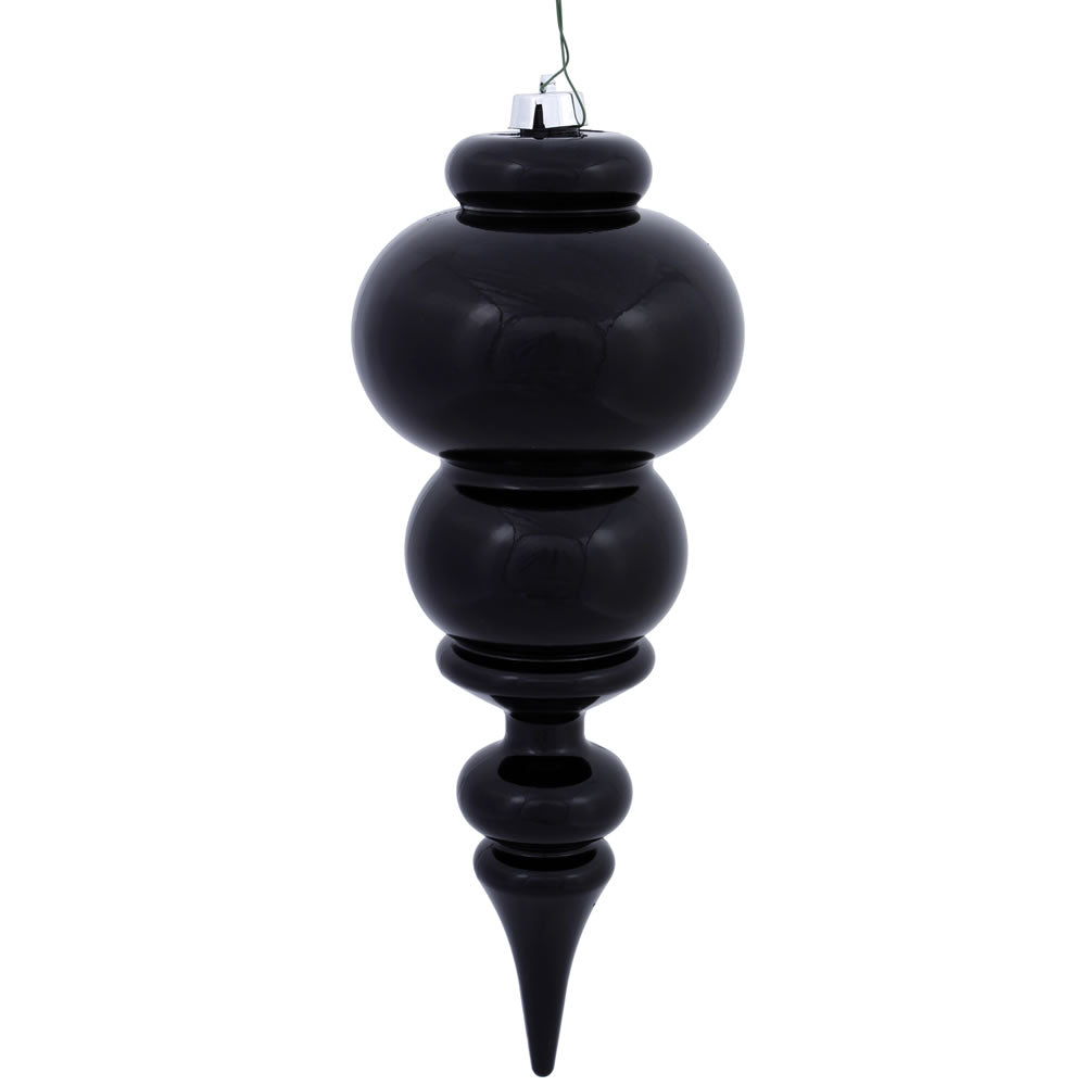 Vickerman 14″ Black Shiny Finial UV Drilled - N150617DSV