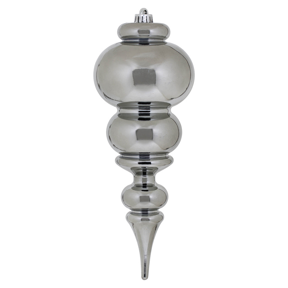Vickerman 14” Pewter Shiny Finial UV Drilled - N150687DSV