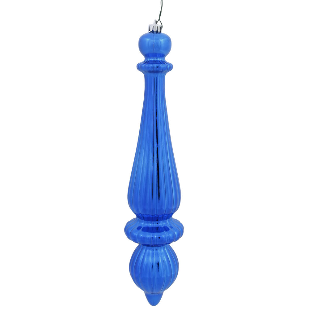 Vickerman 14″ Blue Shiny Finial Drop UV Dril 2/Bg - N150802DSV