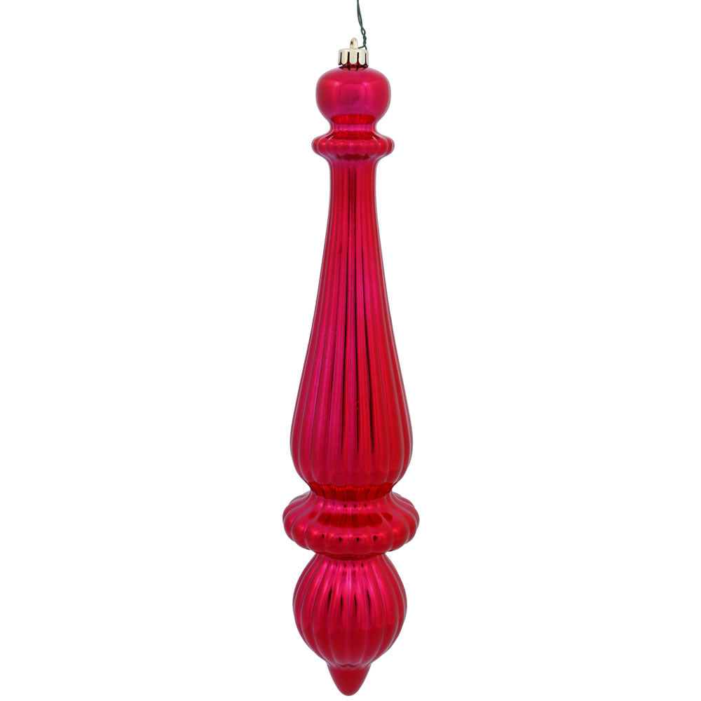 Vickerman 14″ Red Matte Finial Drop UV Dril 2/Bg - N150803DMV