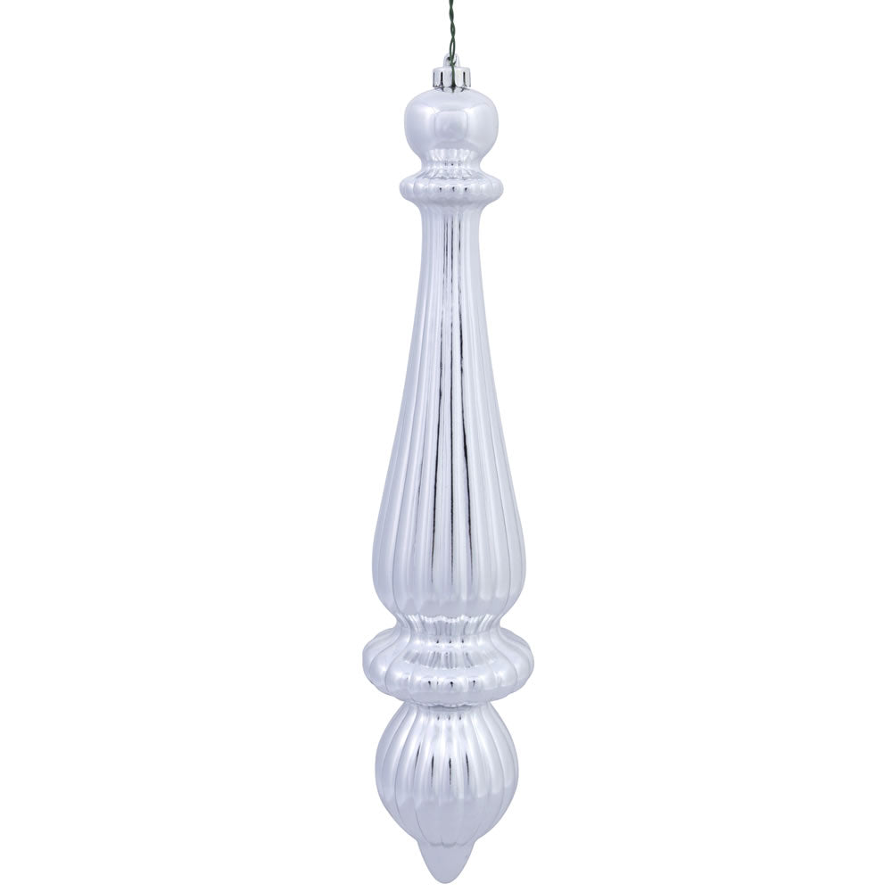 Vickerman 14″ Silver Shiny Finial Drop UV Dril 2/Bg - N150807DSV