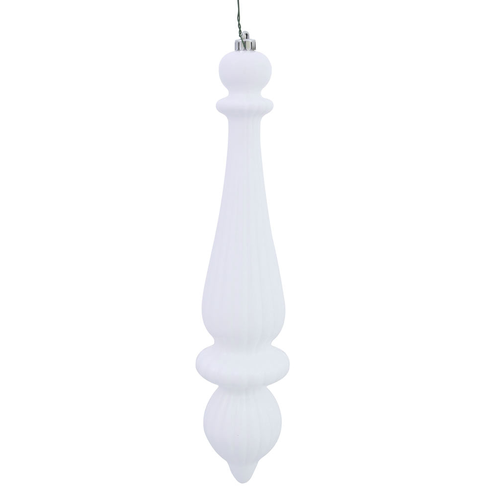 Vickerman 14” White Shiny Finial Drop UV Drill 2/Bg - N150811DSV