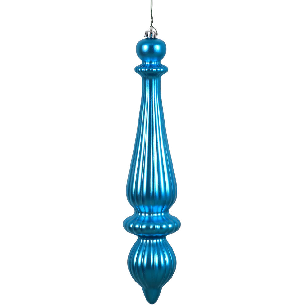 Vickerman 14″ Turq Shiny Finial Drop UV Dril 2/Bg - N150812DSV