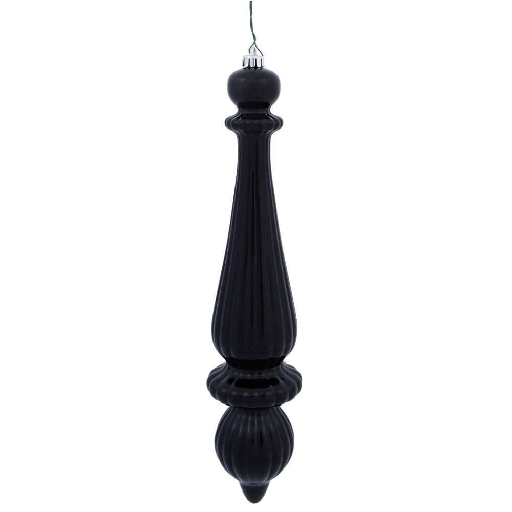 Vickerman 14″ Black Shiny Finial Drop UV Dril 2/Bg - N150817DSV