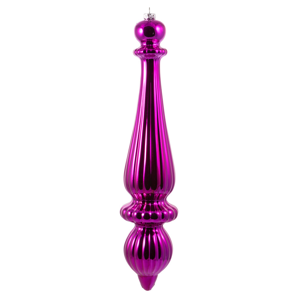 Vickerman 14” Fuchsia Shiny Finial Drop UV 2/Bag - N150870DSV