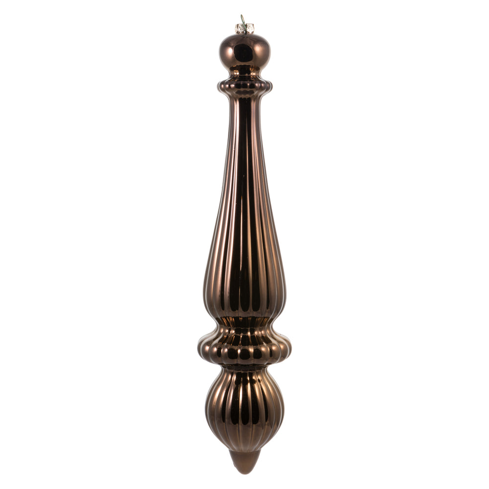 Vickerman 14” Chocolate Shiny Finial Drop UV 2/Bag - N150875DSV