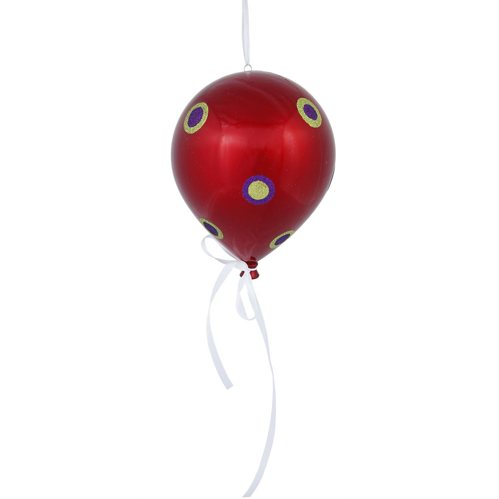 Vickerman 10″ x 8″ Red Candy Dot Balloon 1/Bg - N169703