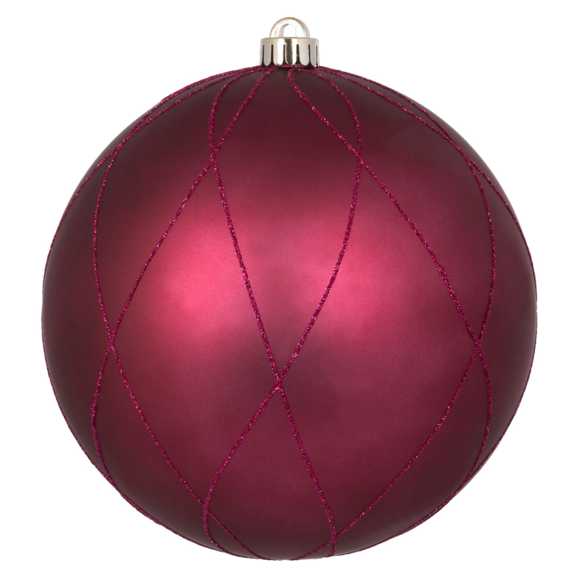4” Berry Red Matte Glit Swirl Ball 4/Bx
