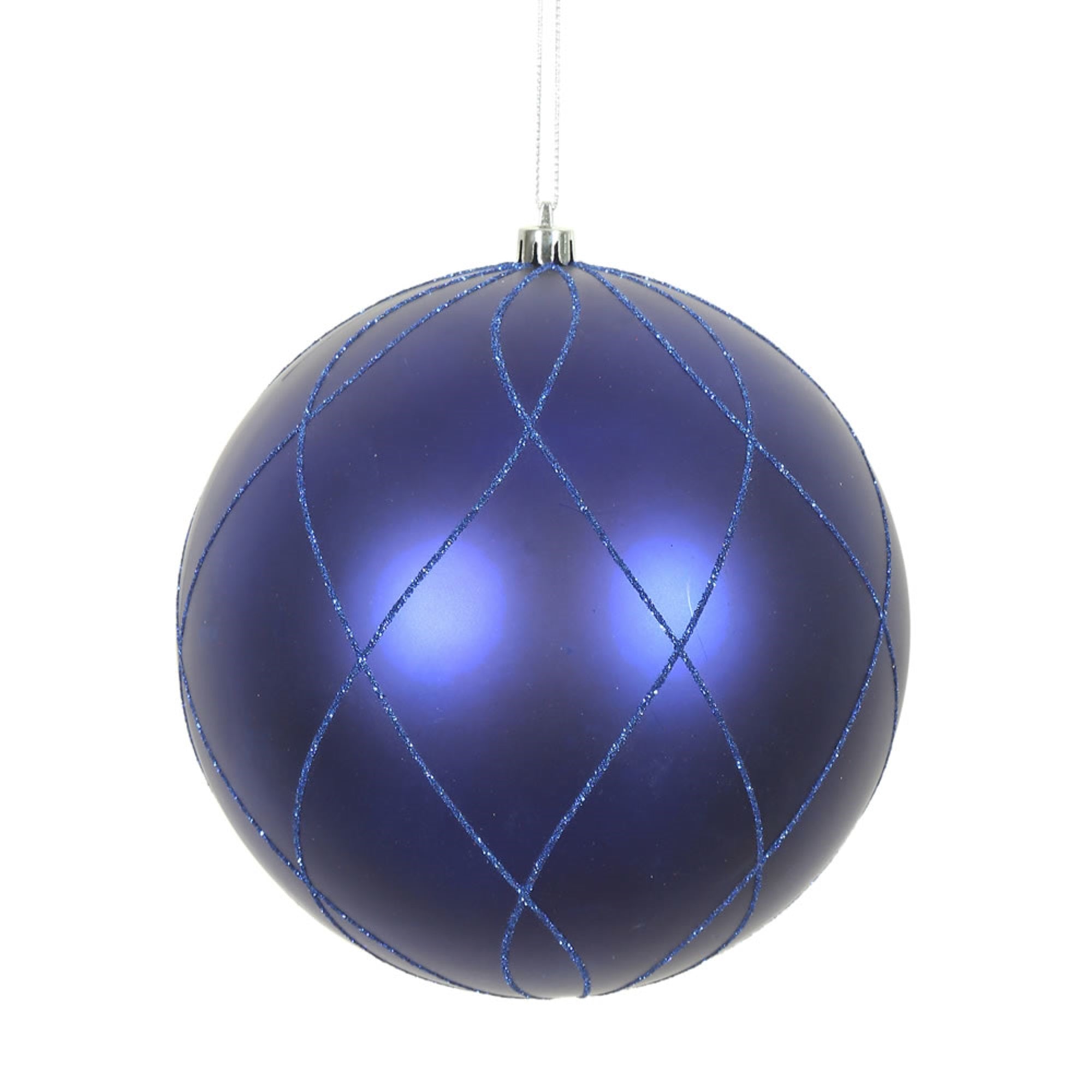 4” Cobalt Blue Matt Glit Swirl Ball 4/Bx