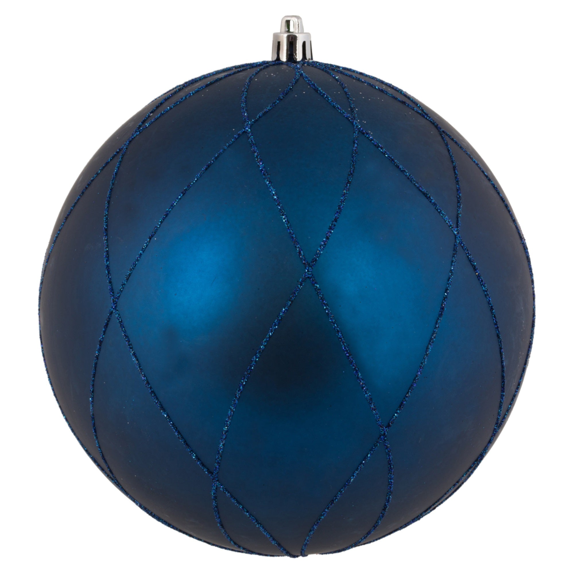 6” Midnt Blue Matte Glit Swirl Ball 3Bx