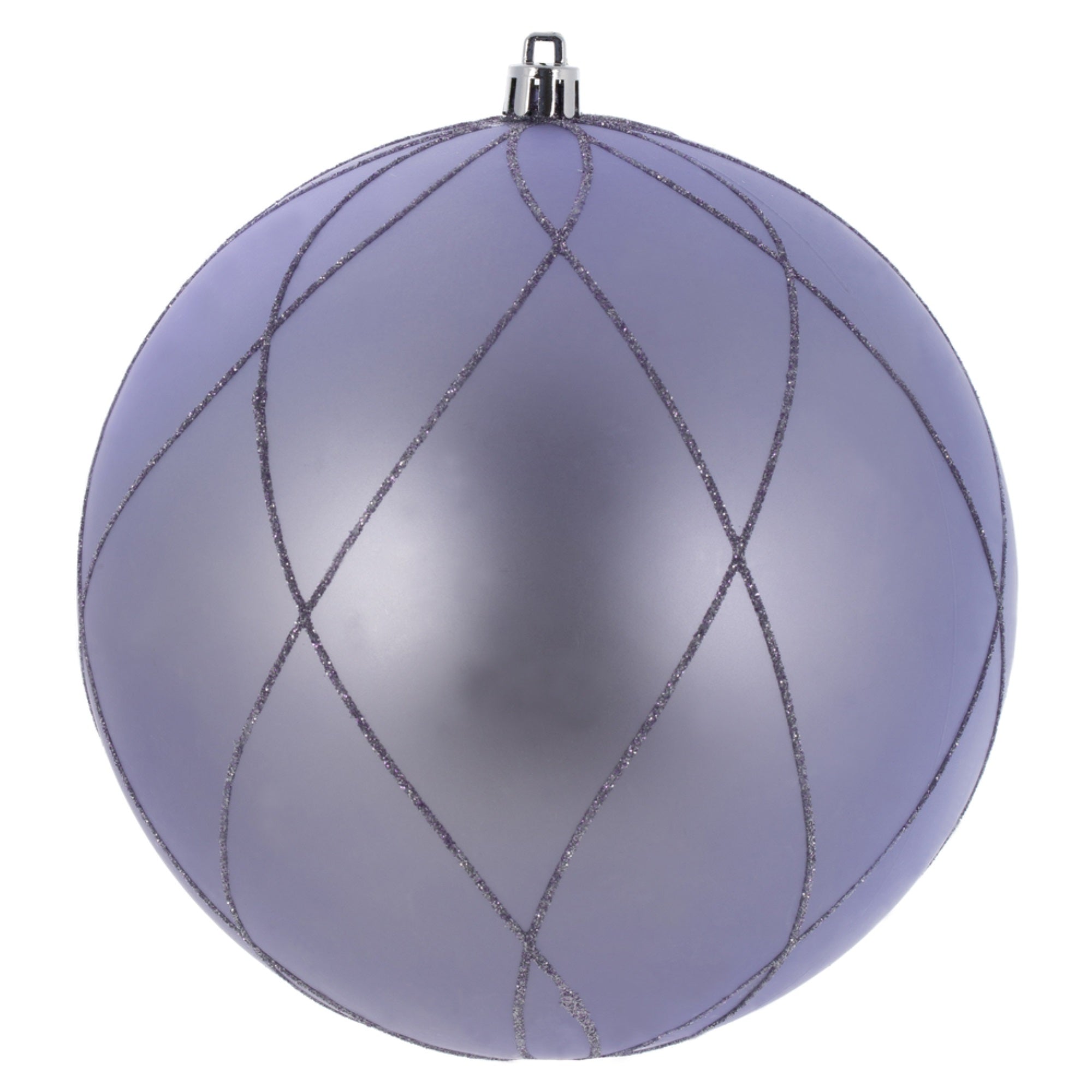 6” Lilac Matt Glit Swirl Ball 3Bx