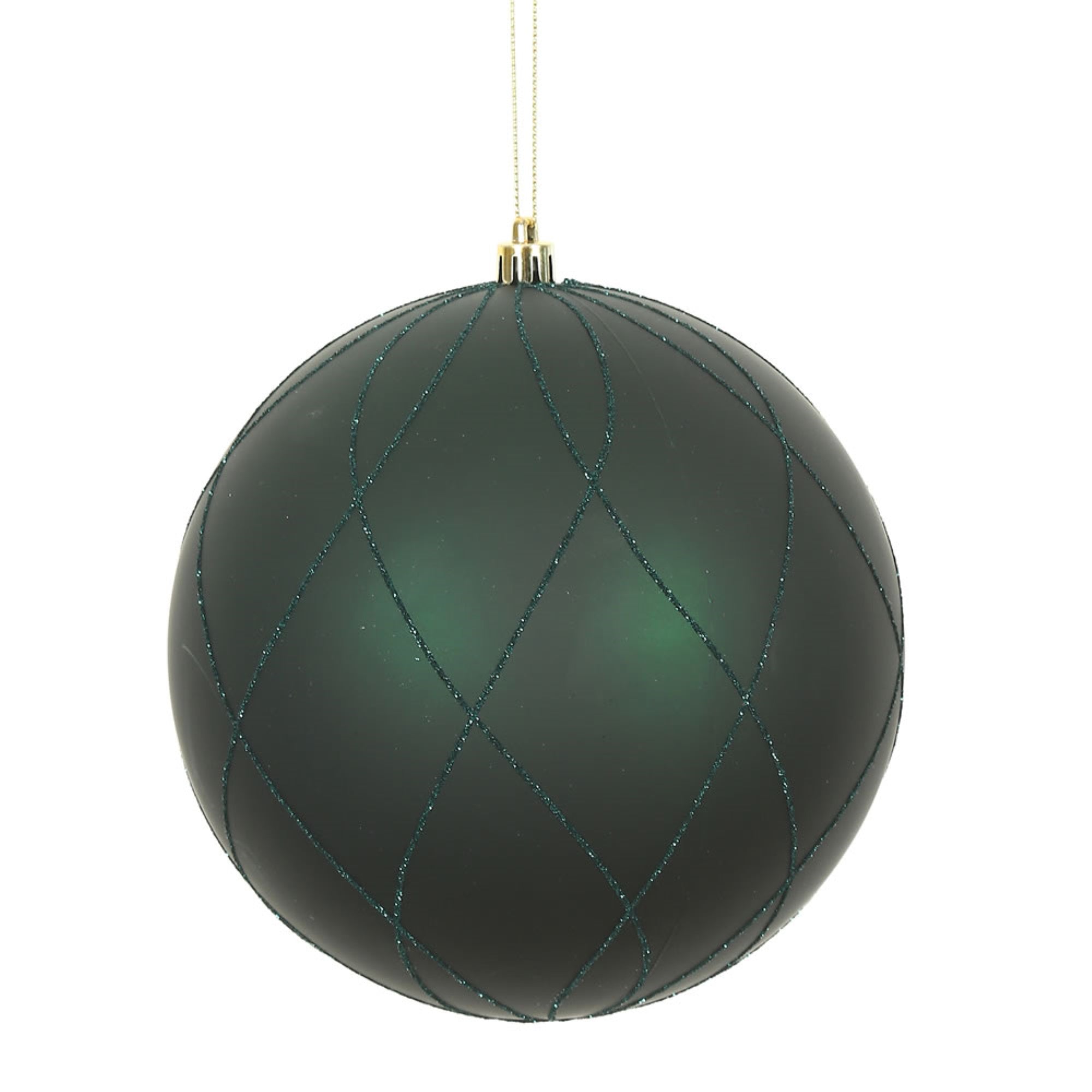 6” Midnht Grn Matt Glitt Swirl Ball 3/Bx