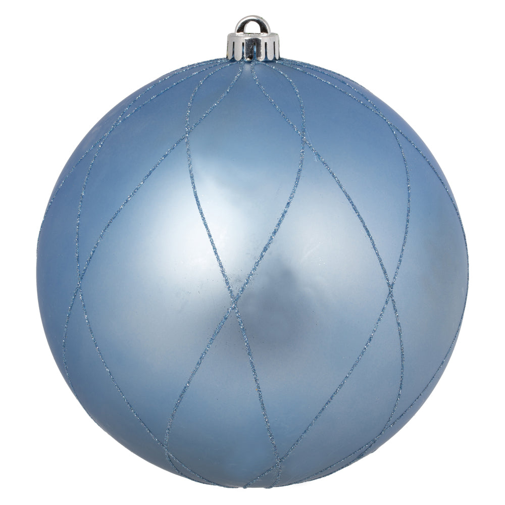 Vickerman 8” Periwinkle Matte Glitter Swirl Ball - N170829D