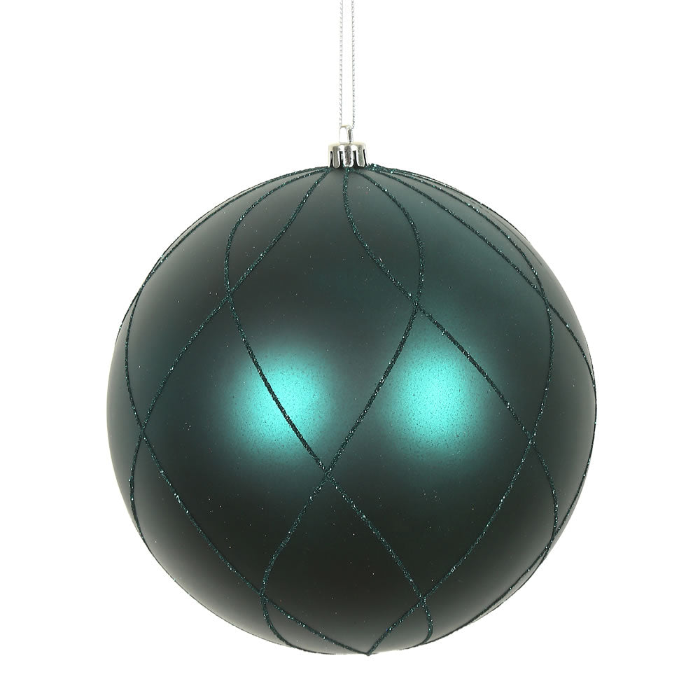 Vickerman 8” Sea Blue Matt Glitter Swirl Ball 1/Bx - N170862D