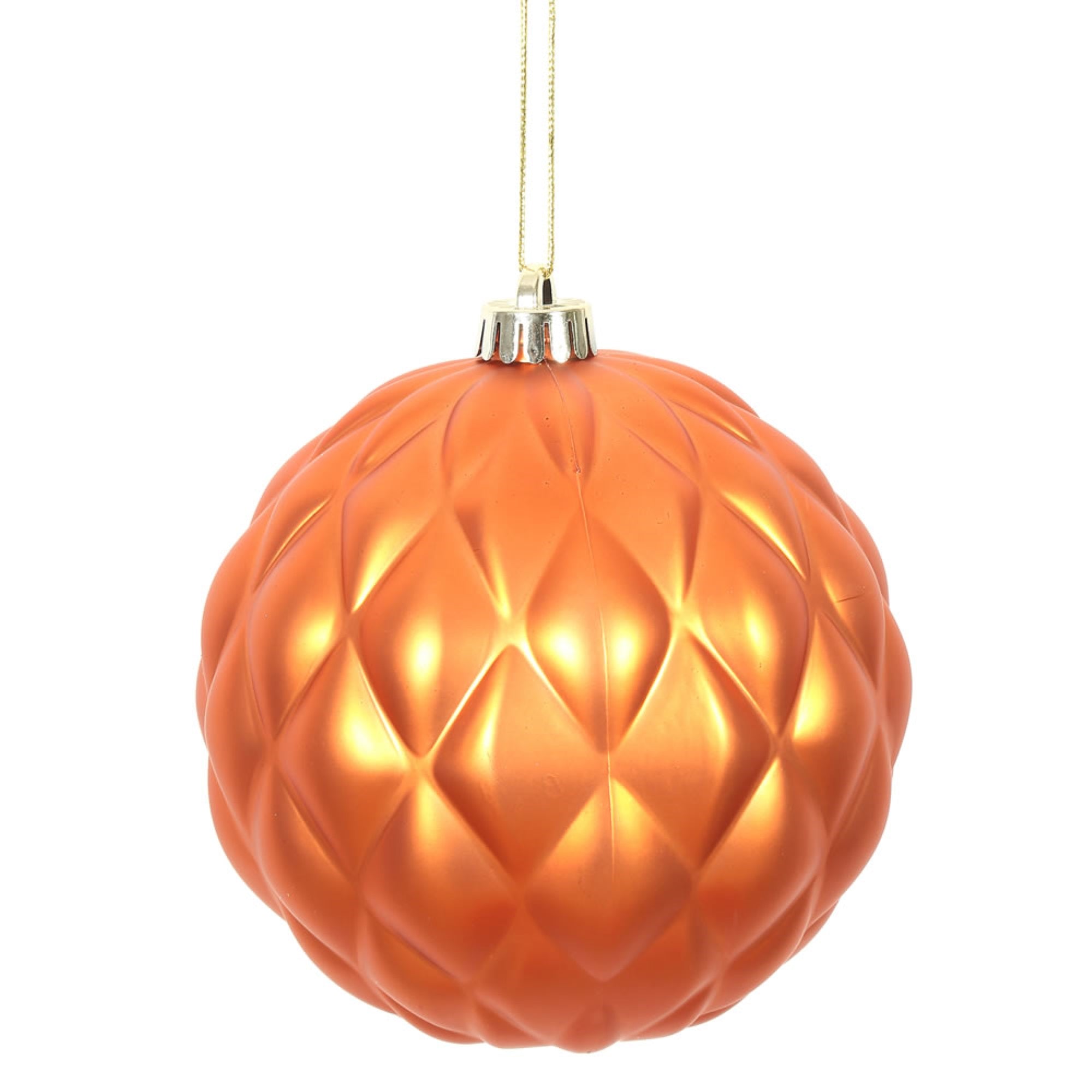 6” Burn Orange Matte Round PineCone 4/Bg
