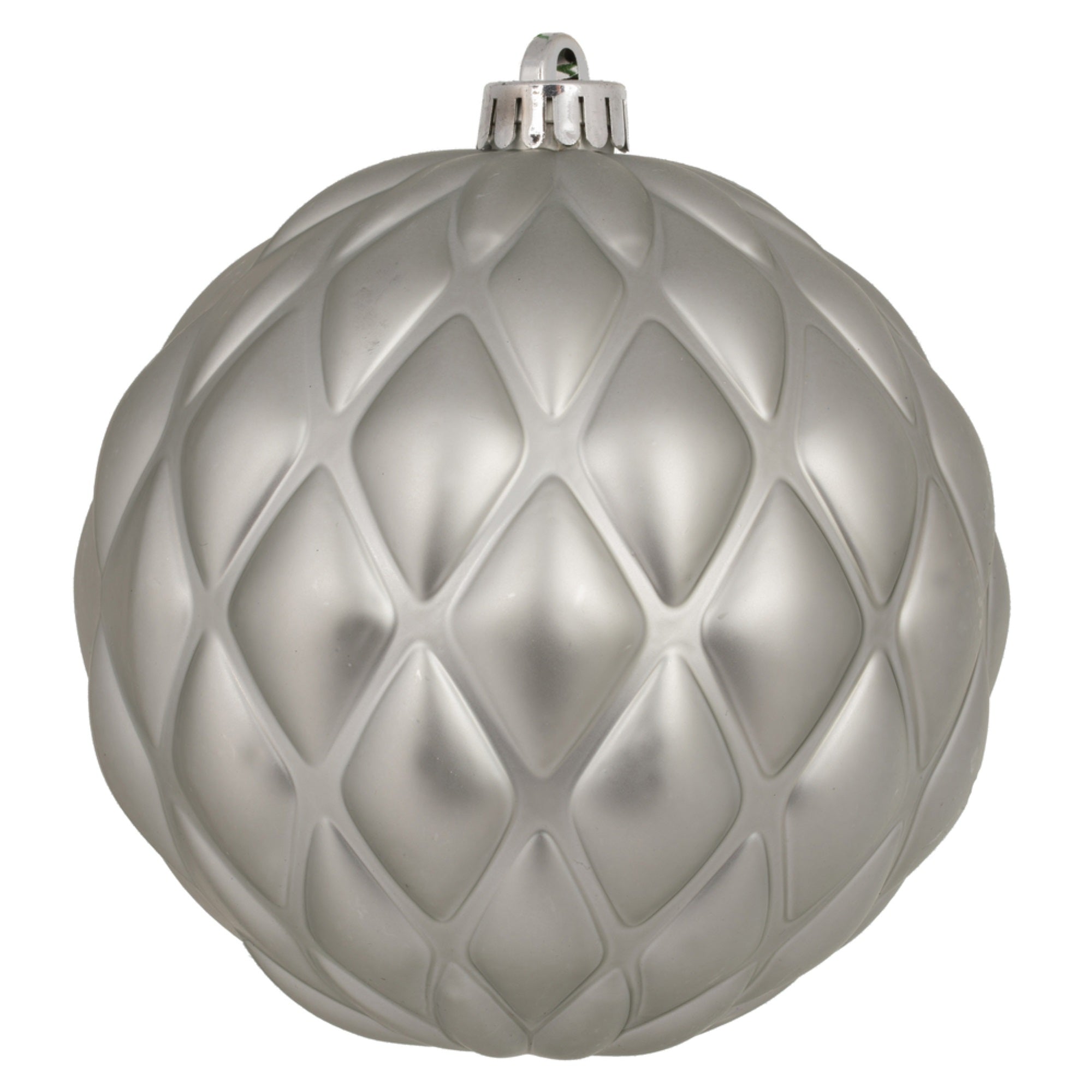 6” Limestone Matte Round Pine Cone 4/Bg