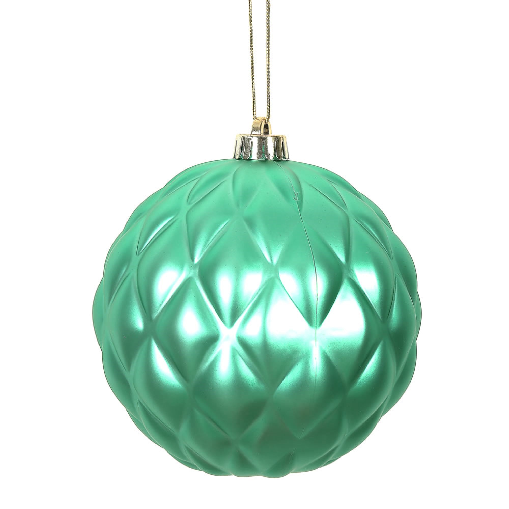 6” Seafoam Matte Round Pine Cone 4/Bg