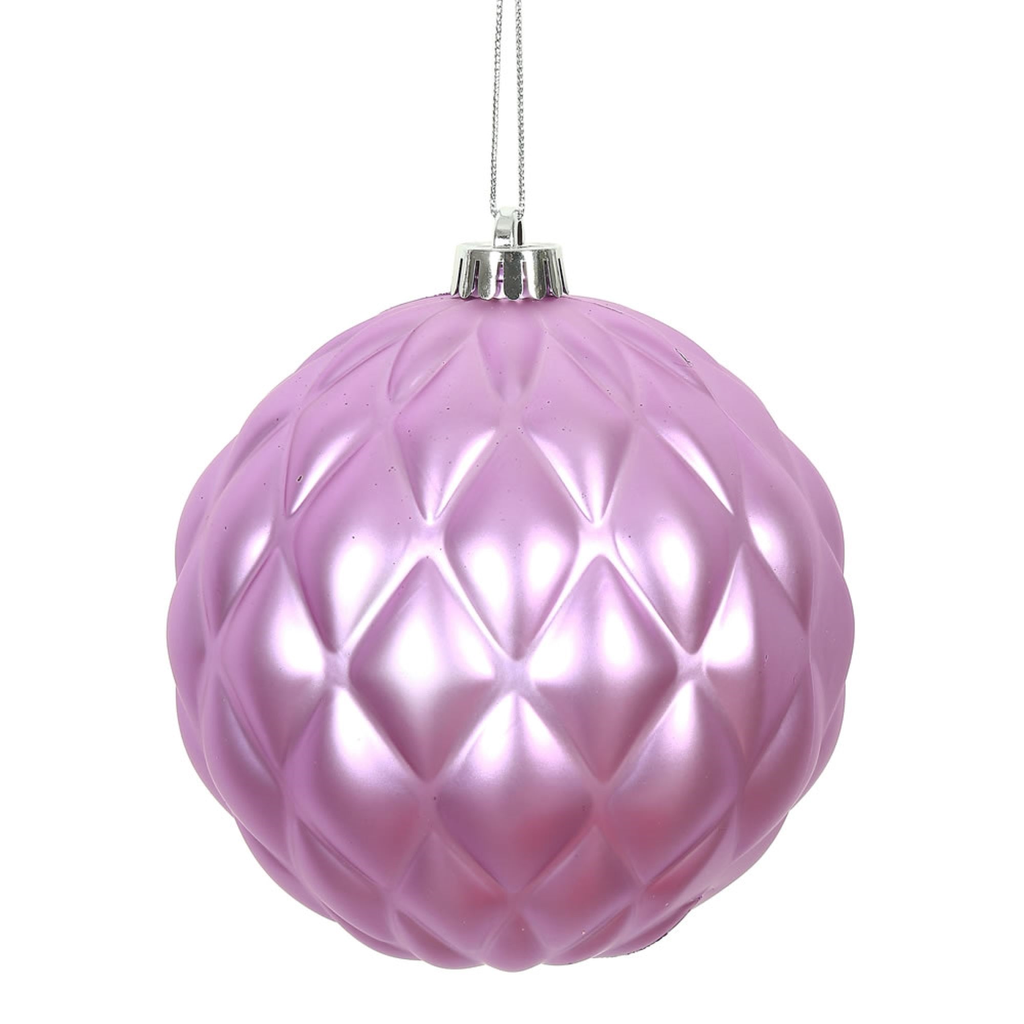 6” Orchid Matte Round Pine Cone 4/Bg