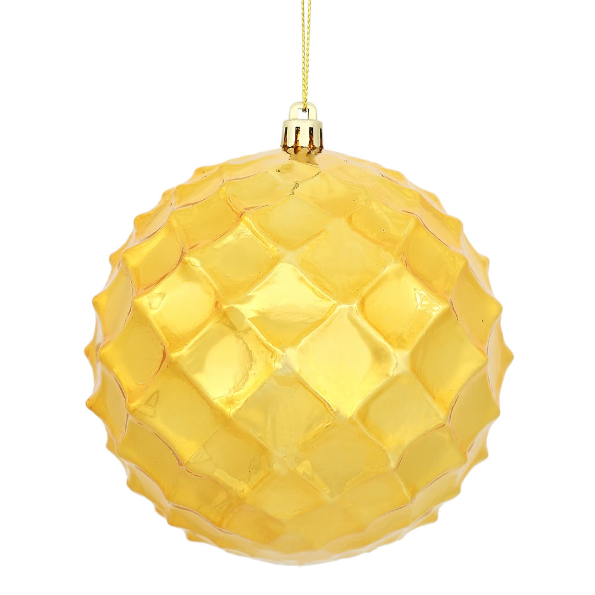 4” Anti Gold Shiny Diamond Bauble 6/Bg