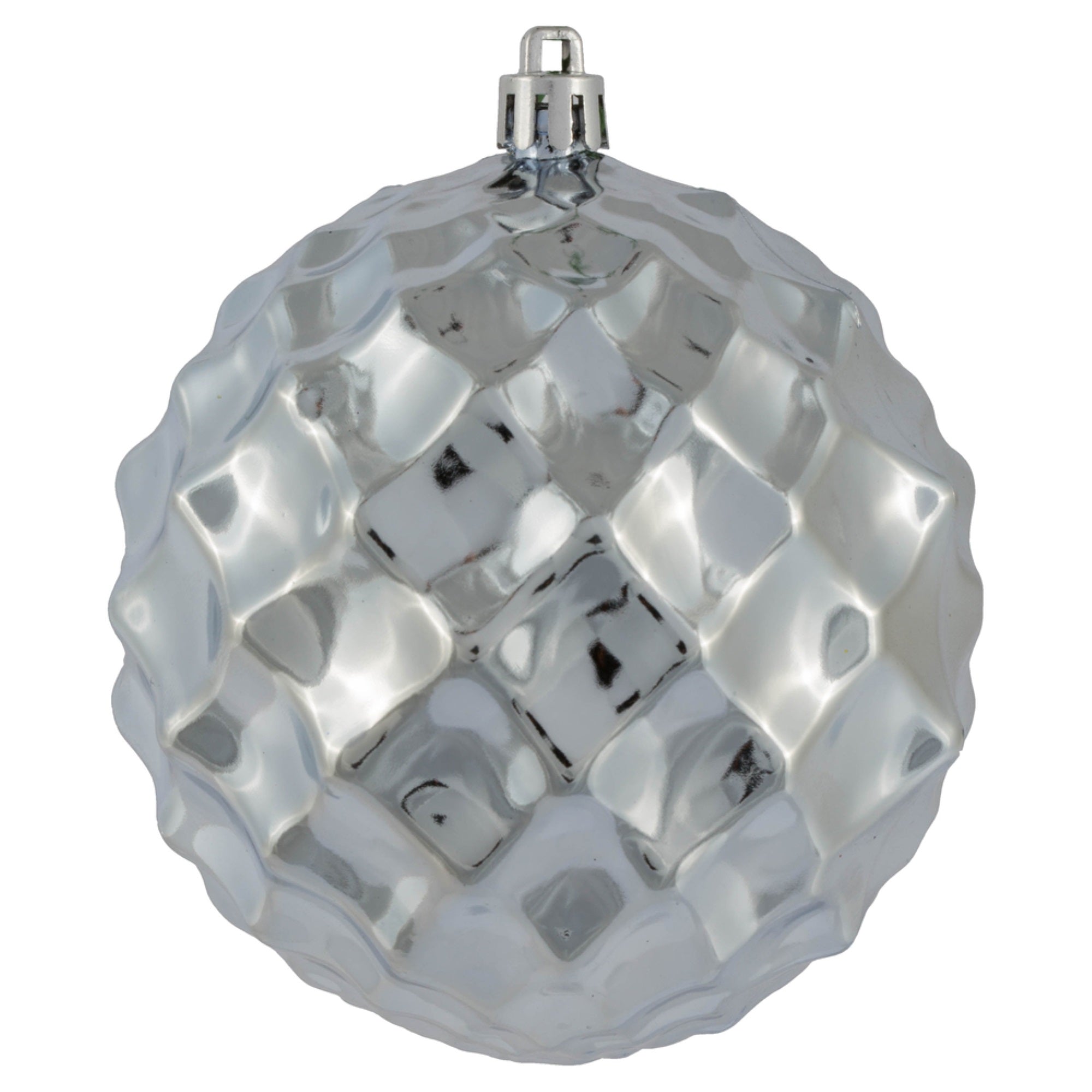 4” Lilac Shiny Diamond Bauble 6Bg
